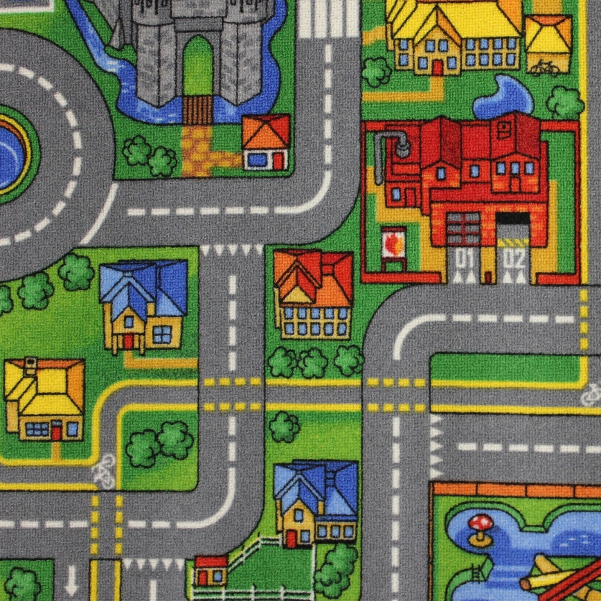 Alfombra infantil PLAYTOWN 120x170 cm multicolor/ciudad