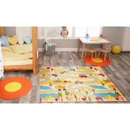 Alfombra infantil STELLA STREETS 100x150 cm beige/ciudad