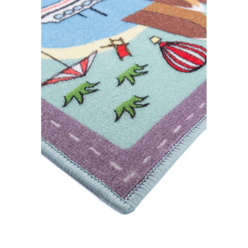 Alfombra infantil STELLA STREETS 100x150 cm turquesa/ciudad