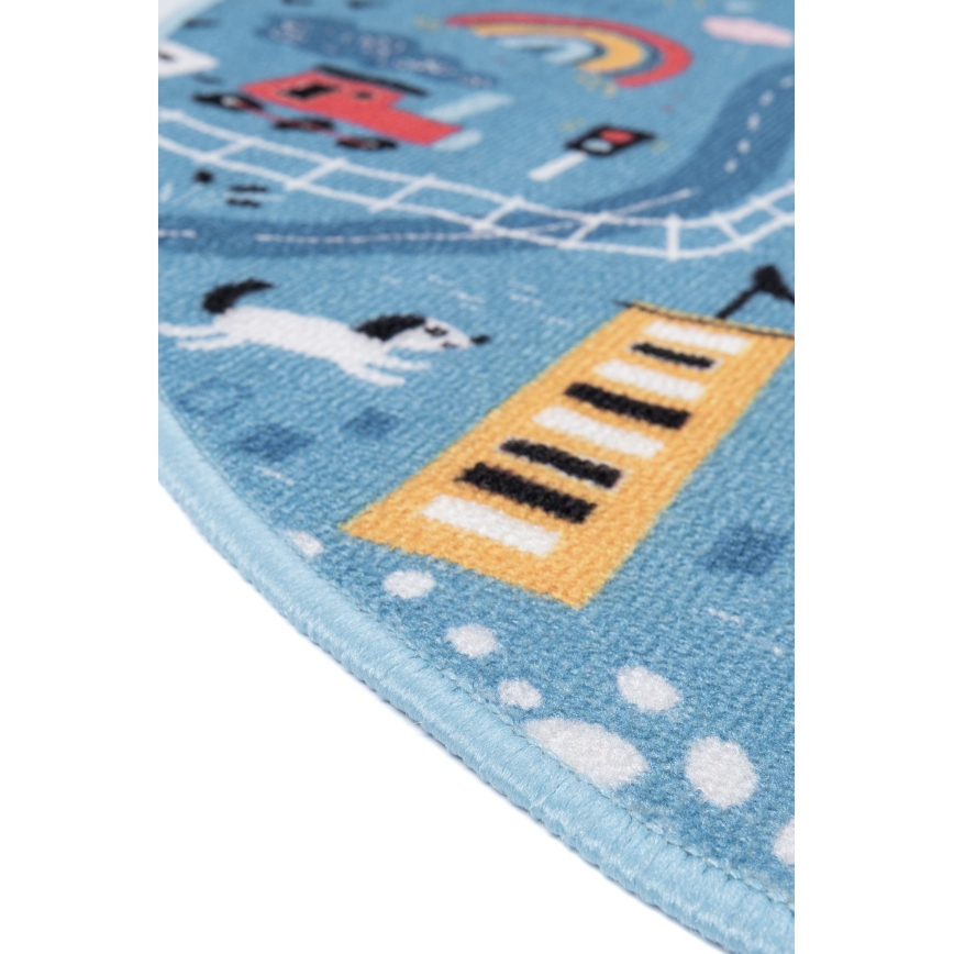 Alfombra infantil STELLA STREETS 120 cm azul/ciudad