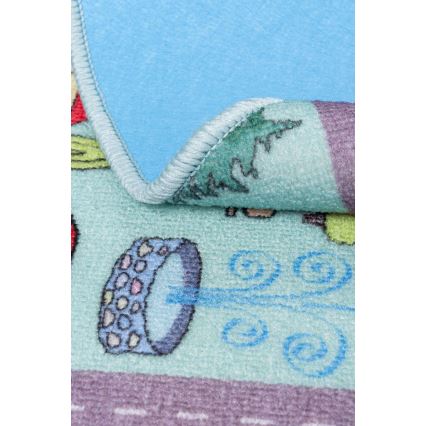 Alfombra infantil STELLA STREETS 120 cm turquesa/ciudad