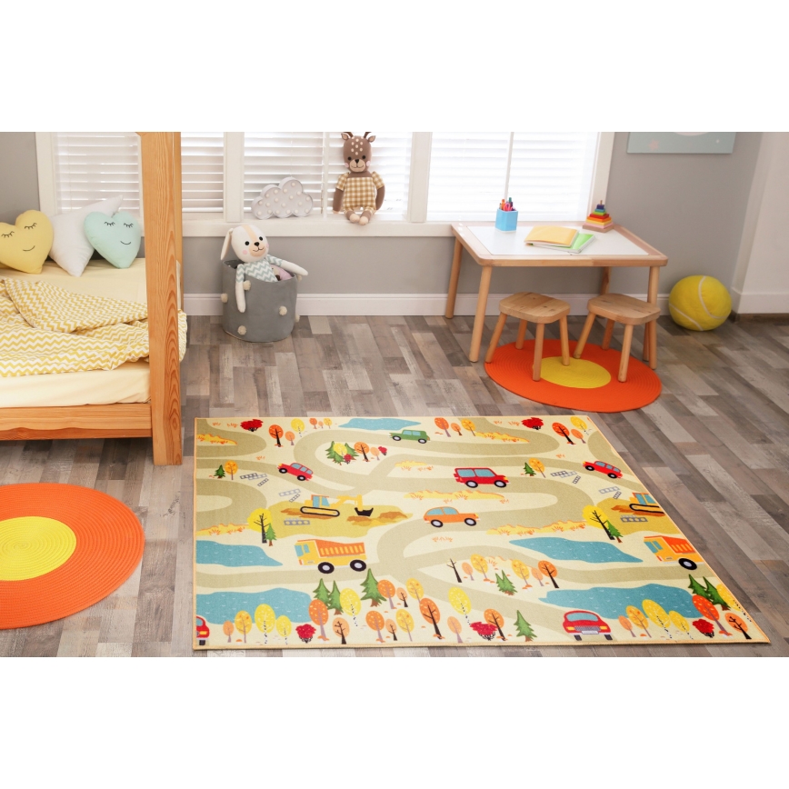 Alfombra infantil STELLA STREETS 120x170 cm beige/ciudad