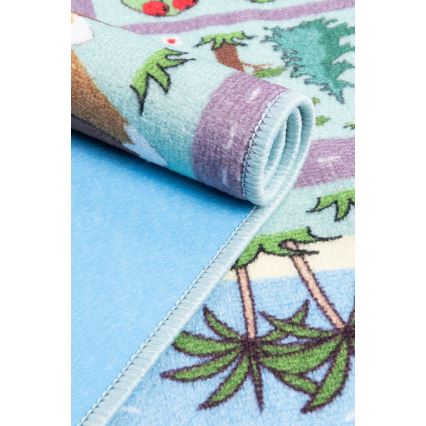 Alfombra infantil STELLA STREETS 120x170 cm turquesa/ciudad