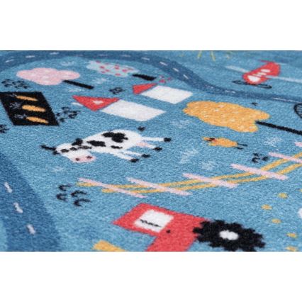 Alfombra infantil STELLA STREETS 80x100 cm azul/ciudad