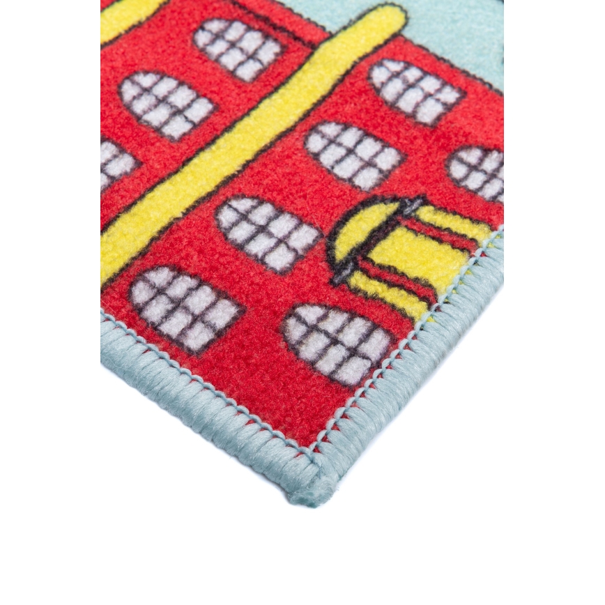 Alfombra infantil STELLA STREETS 80x100 cm turquesa/ciudad