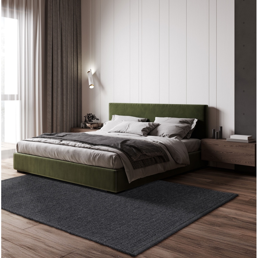 Alfombra natural FIR WOOL 160x230 cm 2600 g/m2 antracita