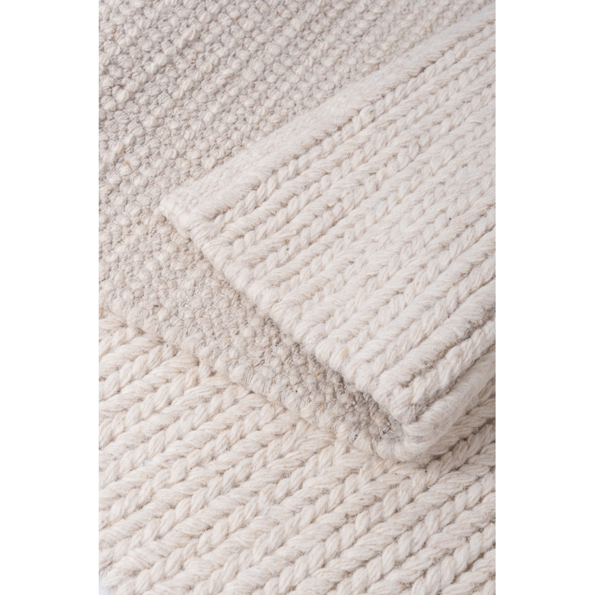 Alfombra natural FIR WOOL 160x230 cm 2600 g/m2 crema