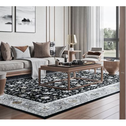 Alfombra oriental GRECE 120 x 170 cm, 2150 g/m², negro/gris/blanco
