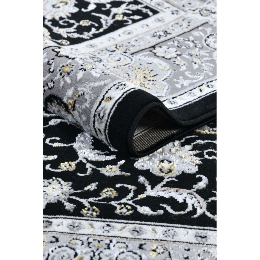 Alfombra oriental GRECE 120 x 170 cm, 2150 g/m², negro/gris/blanco