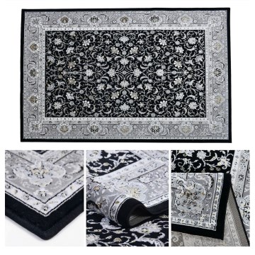 Alfombra oriental GRECE 120x170 cm 2150 g/m2 negra/gris/blanca