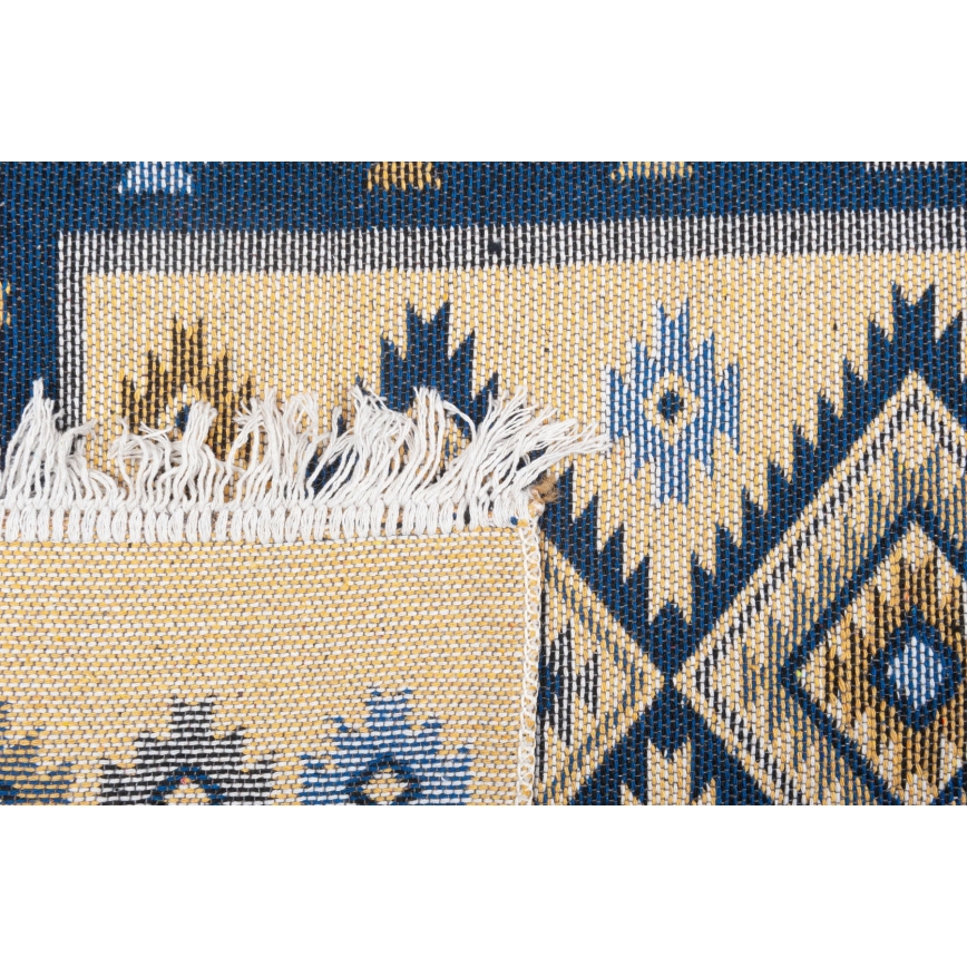 Alfombra oriental reversible KILIM 80x150 cm azul/beige