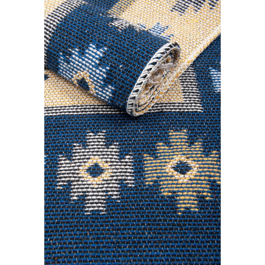 Alfombra oriental reversible KILIM 80x150 cm azul/beige