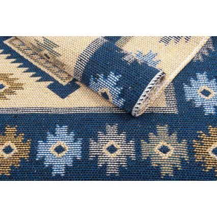 Alfombra oriental reversible KILIM 80x150 cm azul/beige