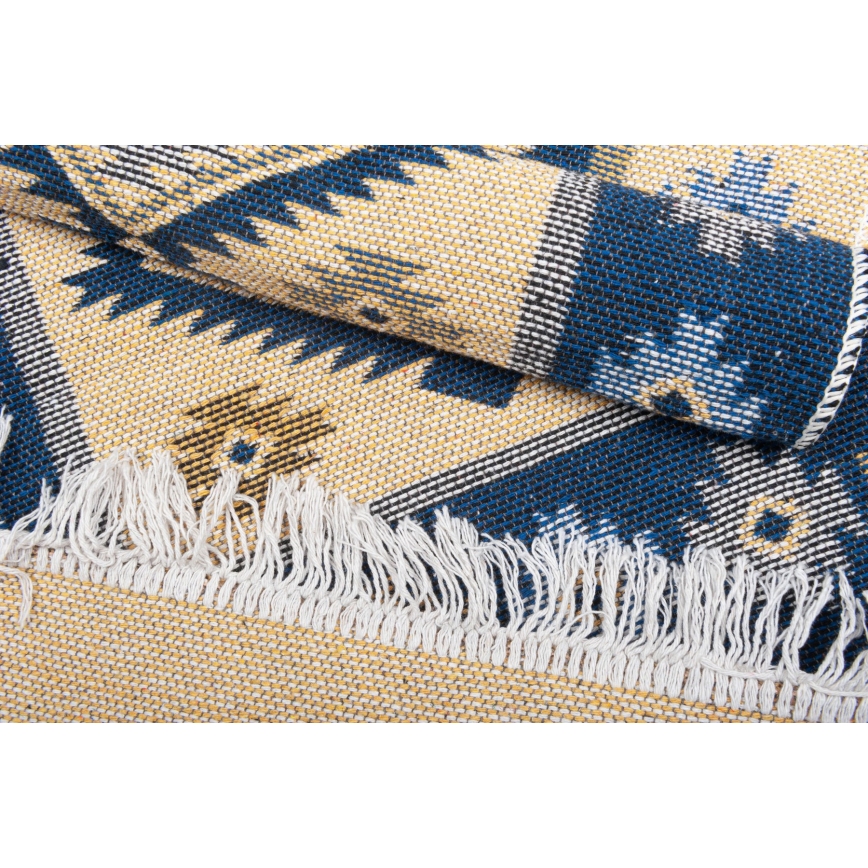 Alfombra oriental reversible KILIM 80x150 cm azul/beige