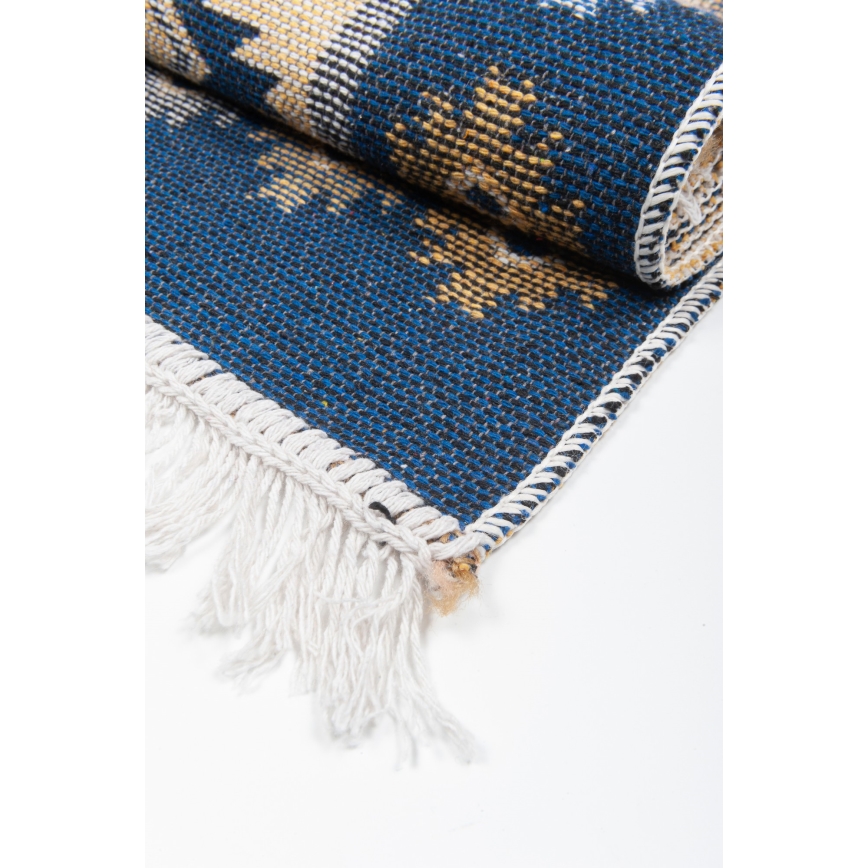 Alfombra oriental reversible KILIM 80x150 cm azul/beige