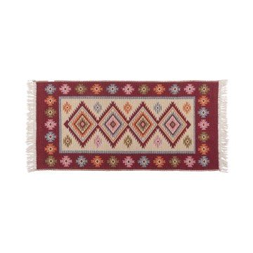 Alfombra oriental reversible KILIM 80x150 cm roja/beige