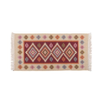 Alfombra oriental reversible KILIM 80x150 cm roja/beige