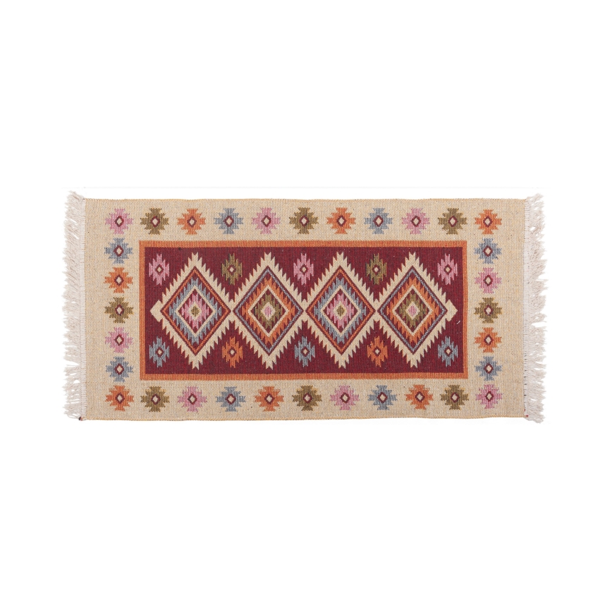 Alfombra oriental reversible KILIM 80x150 cm roja/beige