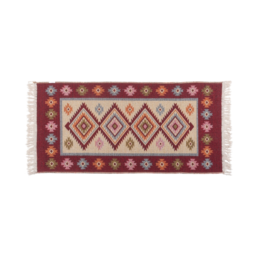 Alfombra oriental reversible KILIM 80x150 cm roja/beige