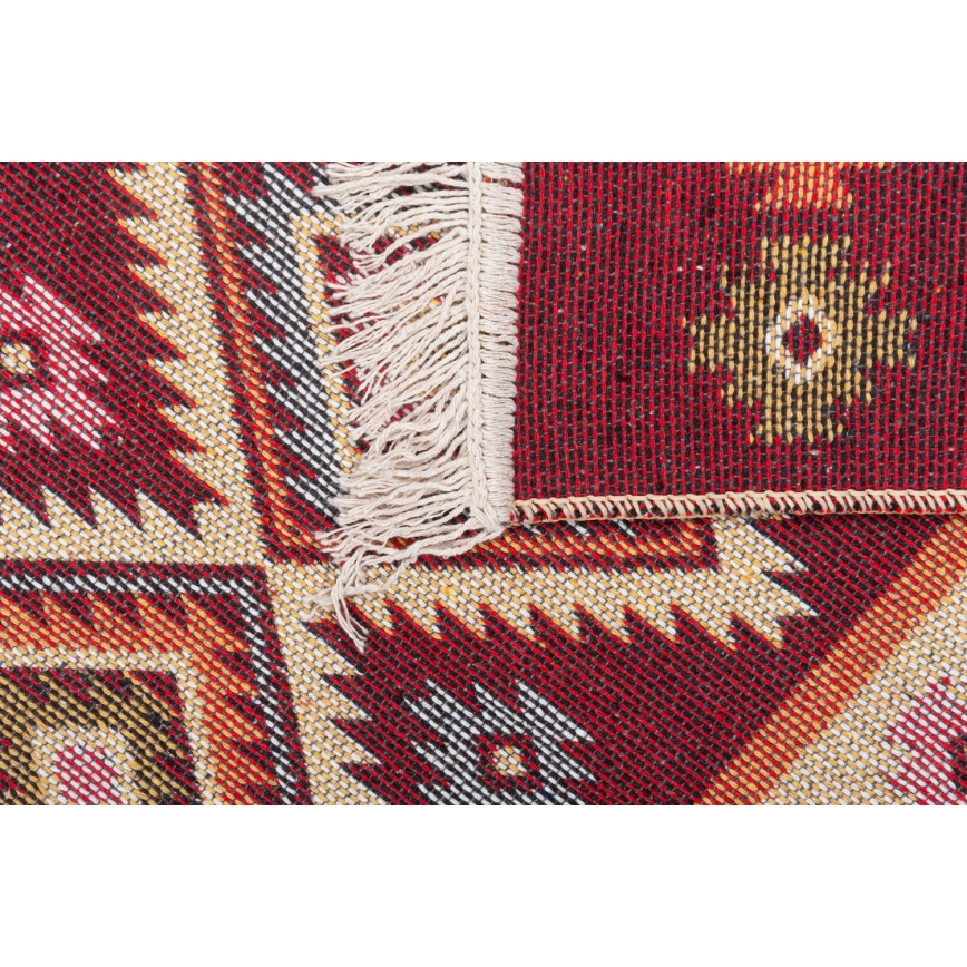 Alfombra oriental reversible KILIM 80x150 cm roja/beige