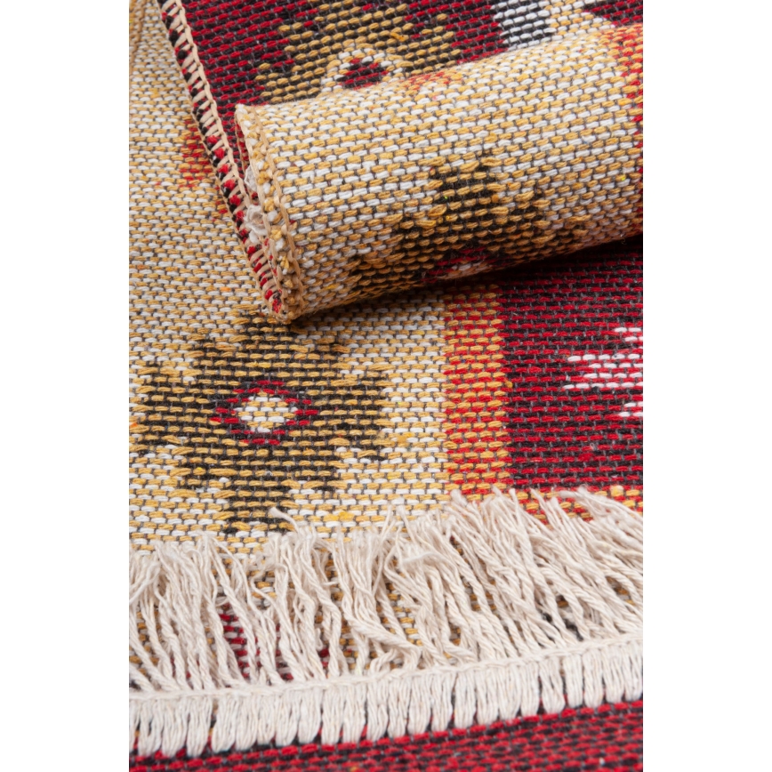 Alfombra oriental reversible KILIM 80x150 cm roja/beige
