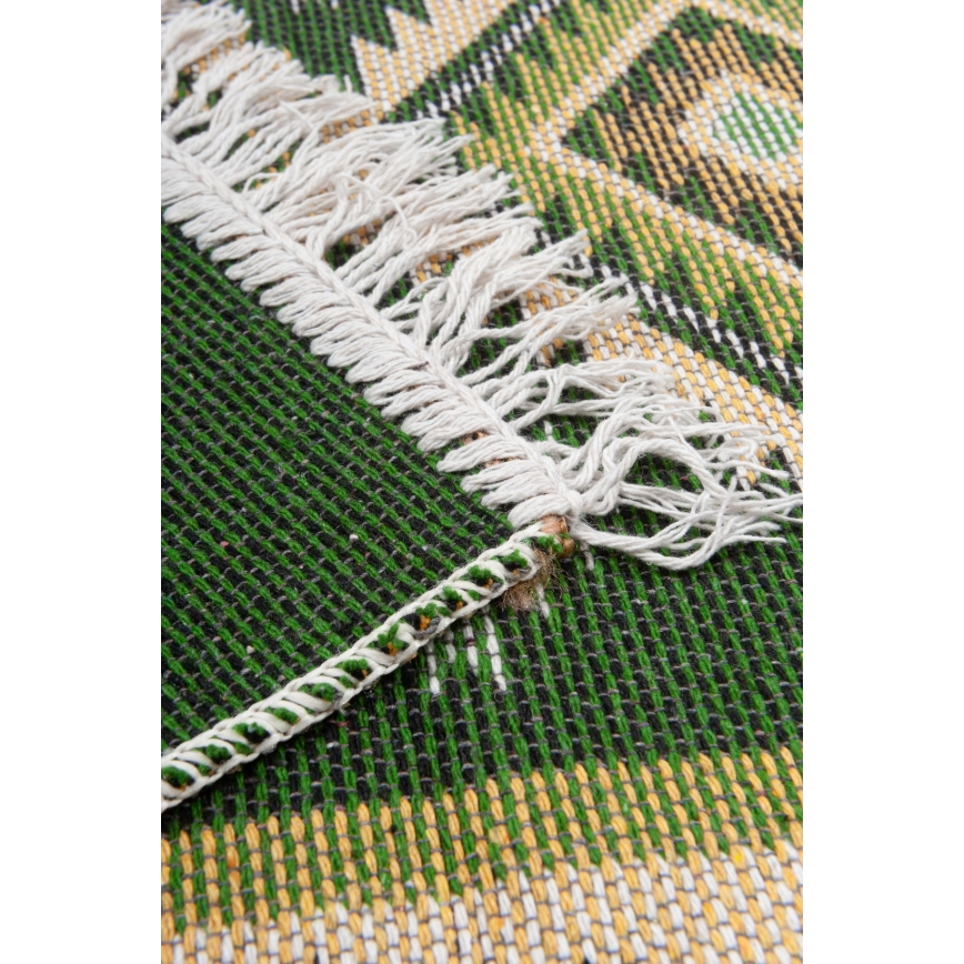 Alfombra oriental reversible KILIM 80x150 cm verde/beige