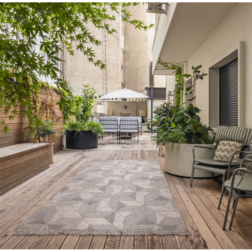 Alfombra para exterior ORIA 160x220 cm gris/beige