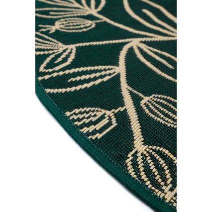 Alfombra para exteriores JUNGLE 135 cm verde/estampado de hojas