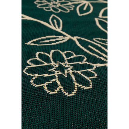 Alfombra para exteriores JUNGLE 135 cm verde/estampado de hojas