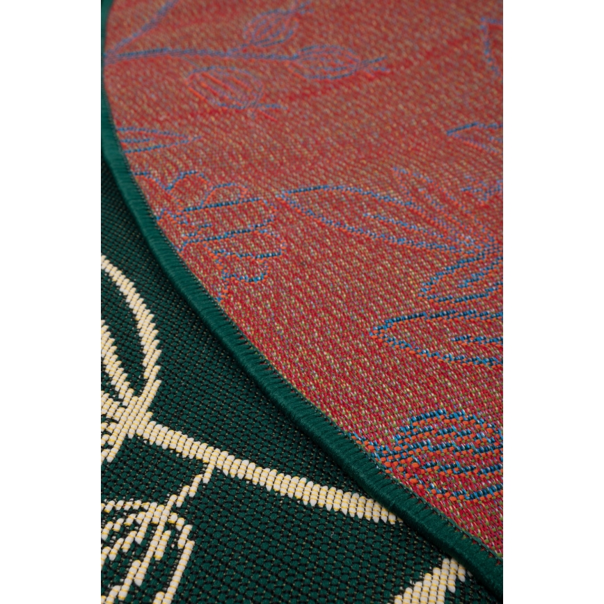 Alfombra para exteriores JUNGLE 135 cm verde/estampado de hojas