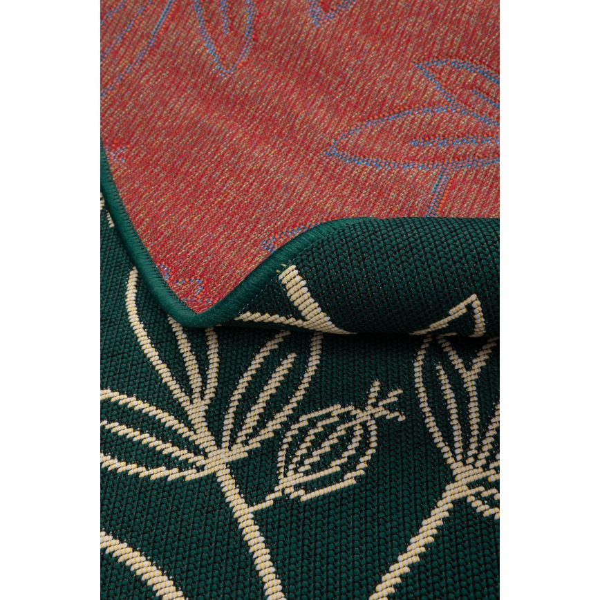 Alfombra para exteriores JUNGLE 135 cm verde/estampado de hojas
