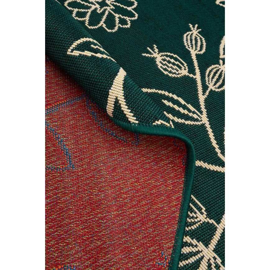 Alfombra para exteriores JUNGLE 135 cm verde/estampado de hojas