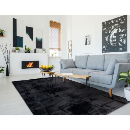 Alfombra RABBIT 3D 120 x 170 cm negra