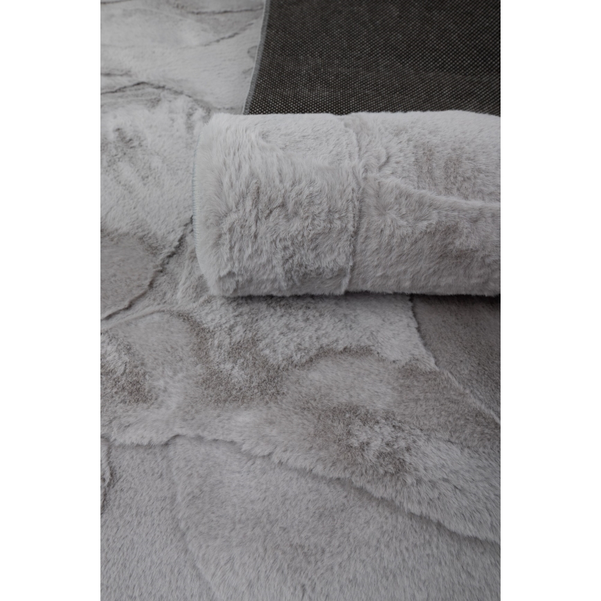 Alfombra RABBIT 3D 120x170 cm gris claro