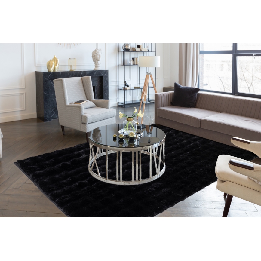 Alfombra RABBIT BUBBLE 160x230 cm negra