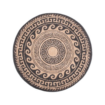 Alfombra redonda de exterior DELMAR 80 cm antracita/beige