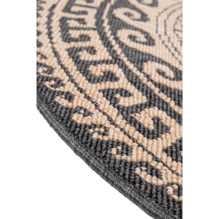 Alfombra redonda de exterior DELMAR 80 cm antracita/beige