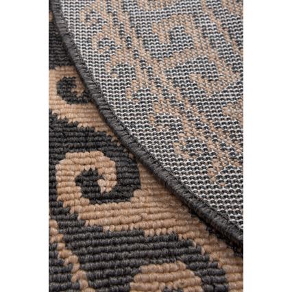 Alfombra redonda de exterior DELMAR 80 cm antracita/beige