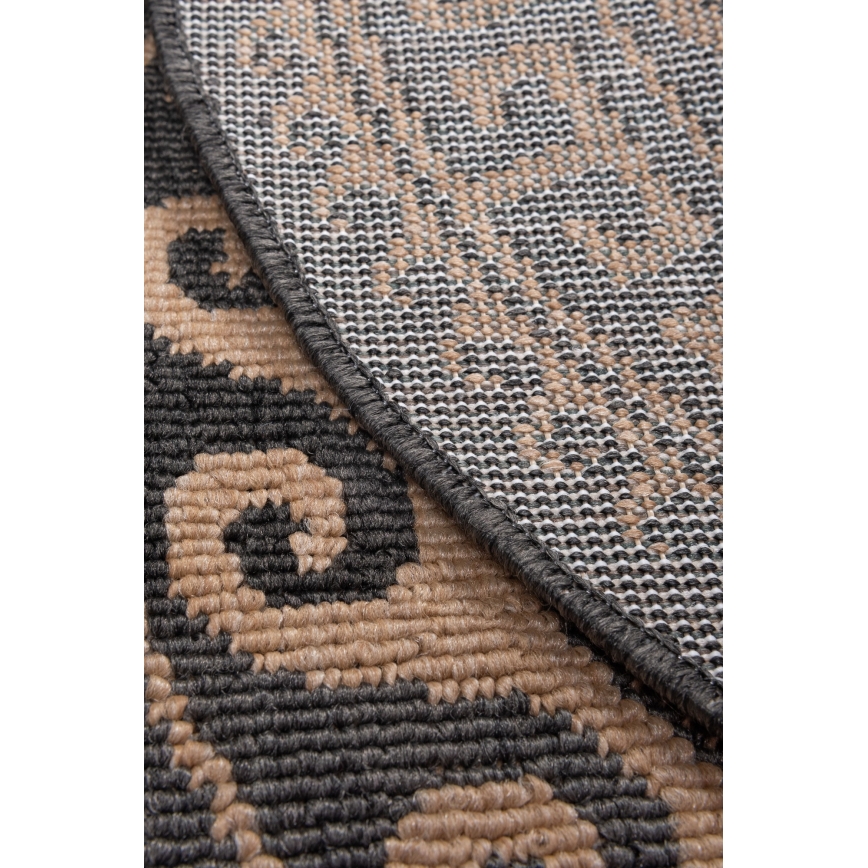 Alfombra redonda de exterior DELMAR 80 cm antracita/beige