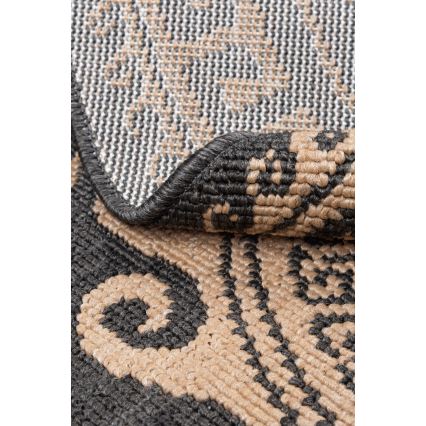 Alfombra redonda de exterior DELMAR 80 cm antracita/beige