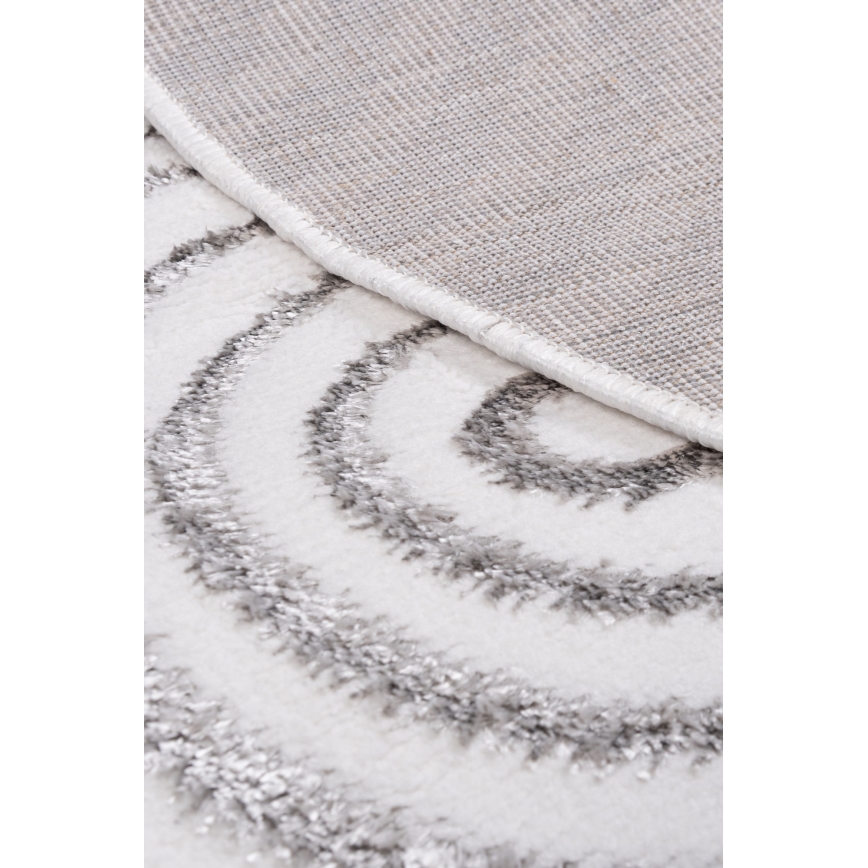 Alfombra redonda SALAMANCA 100 cm gris/blanco
