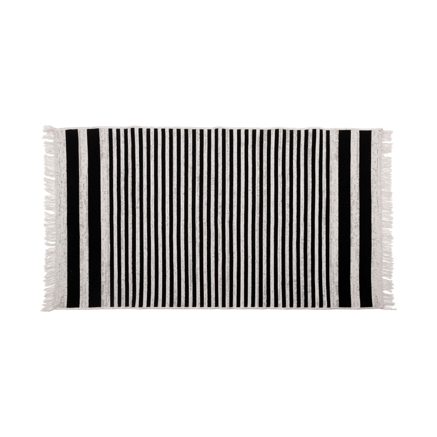 Alfombra reversible KILIM GOLD 60x120 cm negra/blanca