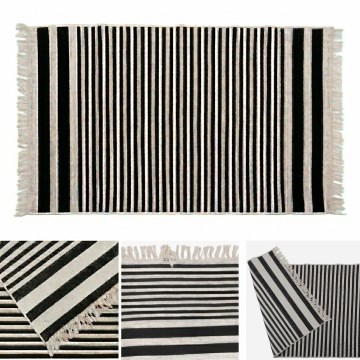 Alfombra reversible KILIM GOLD 80x150 cm negra/blanca