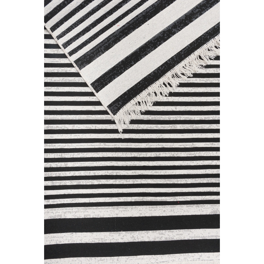 Alfombra reversible KILIM GOLD 80x150 cm negra/blanca