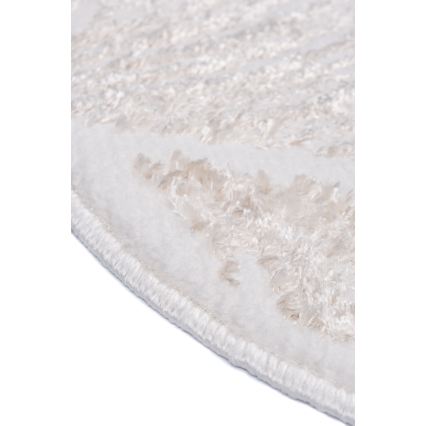 Alfombra SALAMANCA 100 cm beige/blanco con motivo de hojas