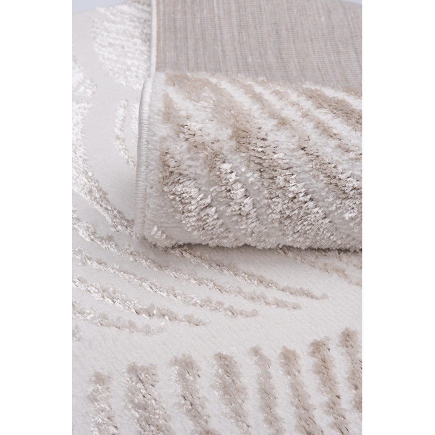 Alfombra SALAMANCA 120x170 cm beige/blanco con diseño de hojas