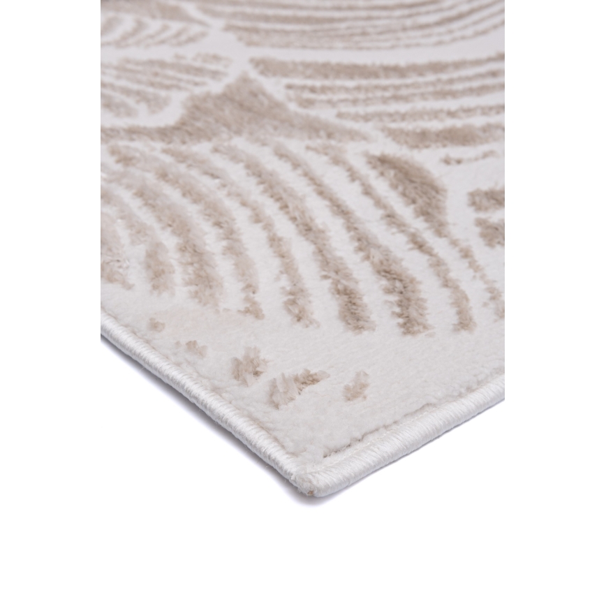Alfombra SALAMANCA 120x170 cm beige/blanco con diseño de hojas