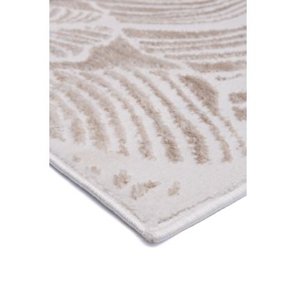 Alfombra SALAMANCA 160x230 cm beige/blanco, con motivo de hojas
