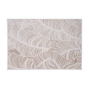 Alfombra SALAMANCA 200x280 cm beige/blanco, estampado de hojas