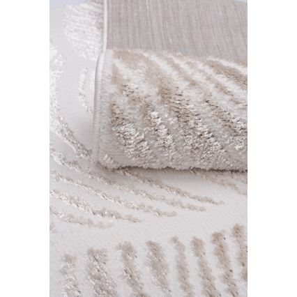 Alfombra SALAMANCA 200x280 cm beige/blanco, estampado de hojas